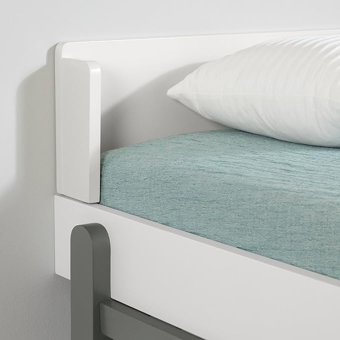 South Shore Furniture Bebble Complete Bed, Twin, Soft Gray and White