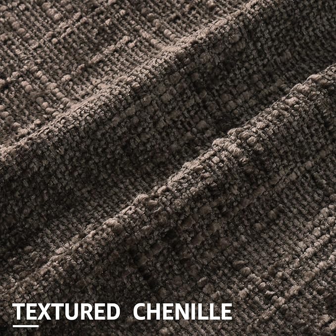 decorUhome Dark Brown Chenille Throw Pillow Covers 22x22 Set of 2 Thick Textured Slubby Couch Pillow Covers Farmhouse Accent Modern Neutral Decorative Pillow Cases for Bed Sofa Living Room