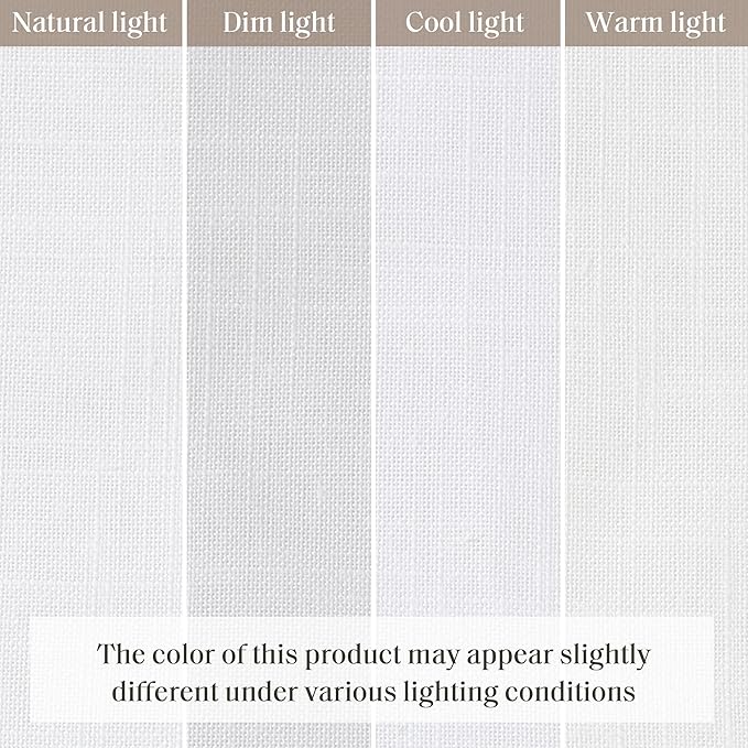 Madison Park Kyler Cordless Roman Shades - Single Panel, Lightweight Linen Blend Fabric, Natural Design, Easy Installation, Light Filtering Window Blind, Bedroom, Living Room Decor 35"W x 64"H White