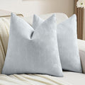 FUTEI Light Blue Chenille Decorative Throw Pillow Covers 20x20 Inch Set of 2,Soft Cozy Striped Geometric Patterns Cushion Cases,Modern Home Decor for Couch Bed Living Room
