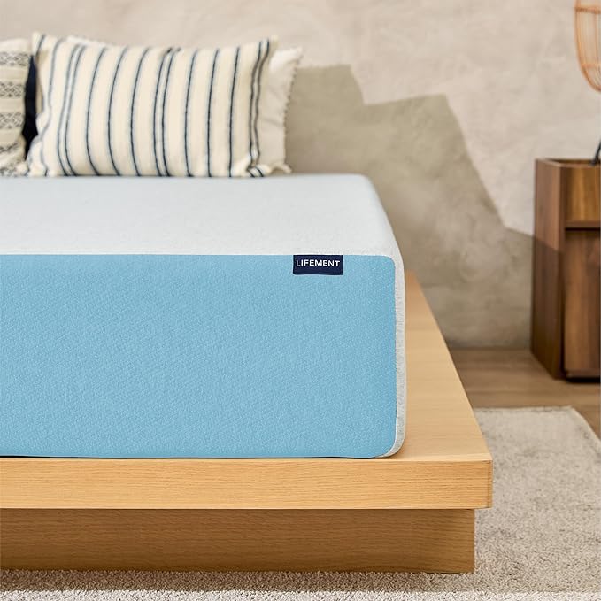 LIFEMENT Basic Twin Cooling Gel Infused Memory Foam Mattress in a Box | Medium Firm Bed, Fiberglass Free, Certified Pressure Relief Foam, Cooling Comfort Sleep, 8 Inch