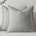 a moment Linen Pillow Covers Set of 2,Boho Farmhouse Throw Pillowcases Neutral Textured Decorative Covers for Couch Sofa, Soft Linen Blend Accent Case Cushion Living Room Home Decor 22"x22"Light Grey