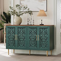 ARTPOWER 47.8" Accent Cabinet with 4 Doors, Vintage Hollow Carving Buffet Cabinet, Sideboards and Buffets with Storage, Credenza for Living Room, Kitchen, Dining Room, Entryway, Hallway, Green