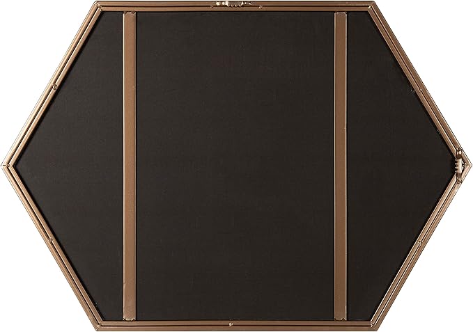 Kate and Laurel McNeer Modern Wall Mirror, 31 x 22, Bronze, Geometric Hexagon Mirror for Wall