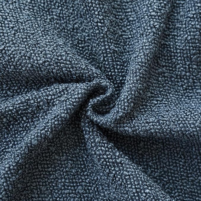 Foindtower Pack of 2 Textured Boucle Throw Pillow Covers Accent Solid Pillow Cases Cozy Soft Decorative Couch Cushion Case for Chair Sofa Bedroom Living Room Home Decor 18x18 Inch Dark Blue