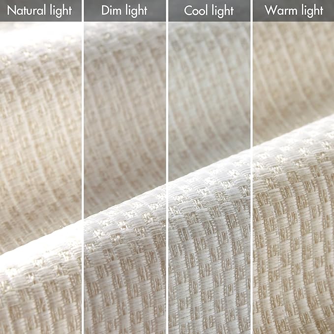 Madison Park Galen Cordless Roman Shade, 27"W x 64"H, Sheen Ivory – Room Darkening, Thermal Insulated, Energy Efficient Window Blind with Subtle Sheen Basketweave Fabric for Privacy