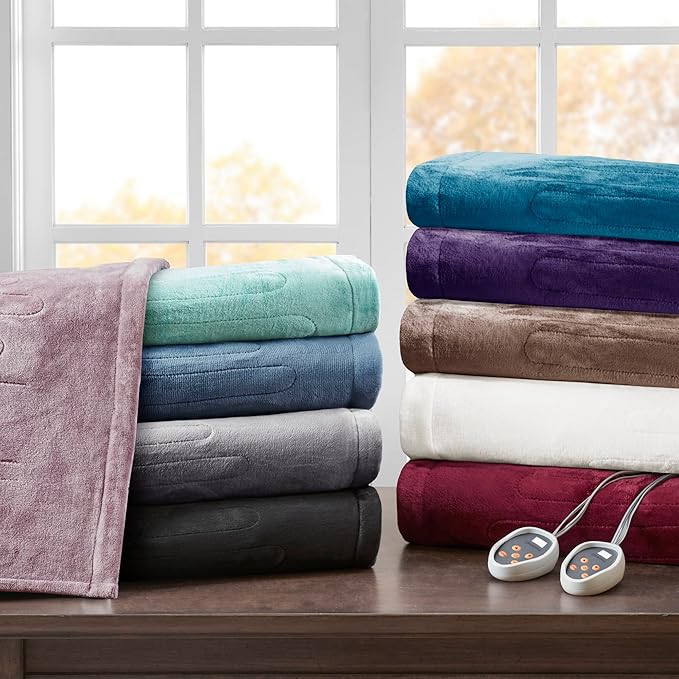 Beautyrest Heated Electric Blanket for Cold Weather, Fast Heating Heated Blanket, Auto Shut Off, Virtually Zero EMF, Multi Heat Setting, UL Certified, Teal Full (84 inx80 in)