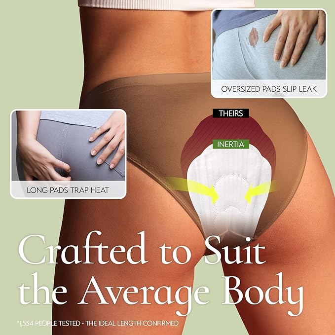INERTIA The Prism White – Truly Organic Ultra Thin & Leak-Proof Organic Cotton Korean Pads with Wings | Heavy Absorbency | Hypoallergenic, Super Absorbent, Chlorine-Free & Fragrance-Free (10 Count)