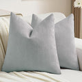 FUTEI Dusty Blue Chenille Decorative Throw Pillow Covers 22x22 Inch Set of 2,Soft Cozy Striped Geometric Patterns Cushion Cases,Modern Home Decor for Couch Bed Living Room