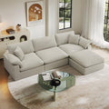 Oversize Cloud Modular Sectional Sofa,110.8" L Shape 3 Seaters with Chaise Down Filled Comfort Sofa Detachable Couch Cushion Covers for Living Room