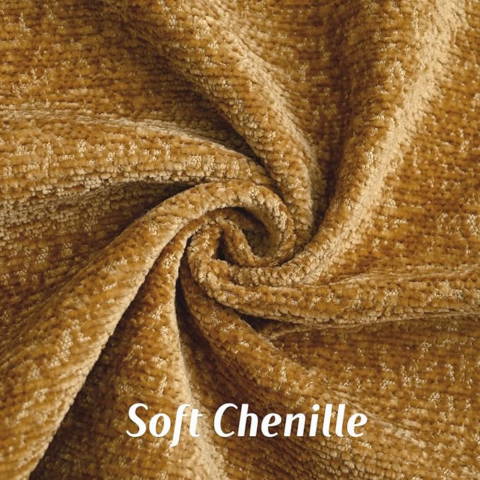 FUTEI Tobacco Chenille Throw Pillow Covers 24x24 Inch Set of 2,Soft Cozy Bound Edge Design European Cushion Cover,Home Decor for Couch Bed Living Room