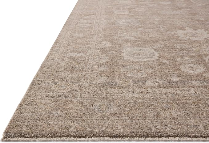 Loloi Chris Loves Julia Louisa Collection LOI-03 Taupe/Ivory 2'-7" x 12'-0", .38" Pile Height, Runner Rug
