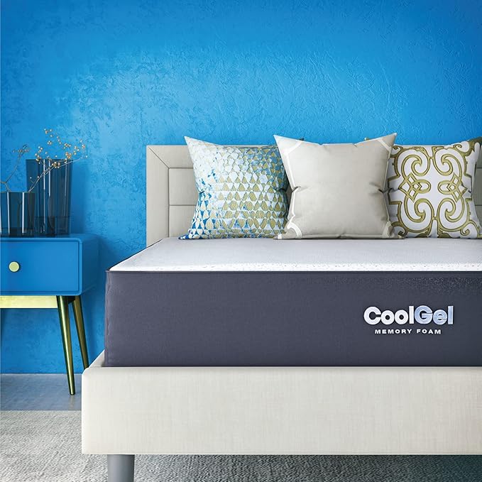 Cool Gel 10 Inch California King Memory Foam Mattress Medium Firm, King Size Memory Foam Mattress Cooling, Made in the USA, 10" Depth with Pressure Relief, CertiPUR-US Certified, CoolGel Bed