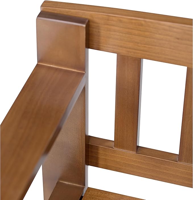 SIMPLIHOME Brooklyn Entryway Storage Bench - 48 inch Wide Solid Wood Storage Seat in Medium Saddle Brown, Contemporary Bench for Entryway or Living Room with Lift-Up Lid and Slatted Backrest