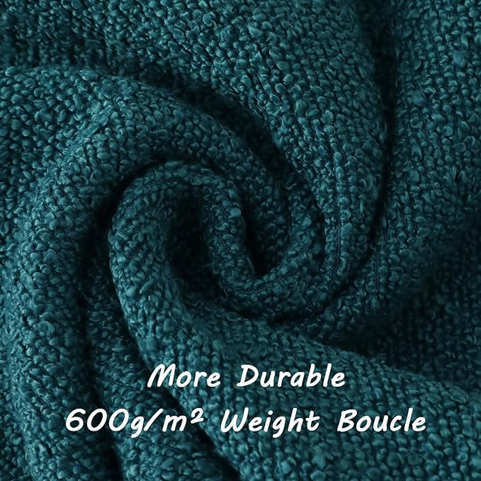 FUTEI Pack of 2 Teal Green Decorative Throw Pillow Covers 22x22 Inch Soft Cozy Solid Boucle Textured Cushion Case,Modern Home Decor for Couch Bed Living Room