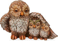 Alpine Corporation QFC366HH Indoor Outdoor Owl Mom Protecting Babies Garden Statue, Loving Owl Family Statue, 11" Tall, Brown