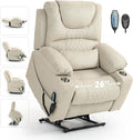 25''Oversized Recliner Chair/Lift Chair, Power Lift Recliner Chair for Elderly, Electric Recliner Chairs for Adults with Massage and Heat, Double Motor Lay Flat Recliner with Cup Holder, Side Pocket