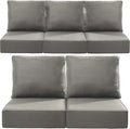 Luxury 24x24x6 Inch Outdoor Cushions for 5 Peice Patio Furniture Set - Set of 5 Water-Resistant Pillow for Dining Rocking Swivel Chairs Loveseat Couch Sectional Sofa - Grey