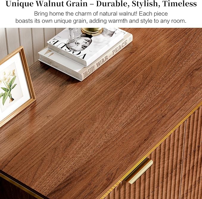 L Shaped Standing Desk,47" Home Office Desks, Executive, Farmhouse Computer Desk with 6 Drawers File Drawer, Rustic Computer Writing, Walnut