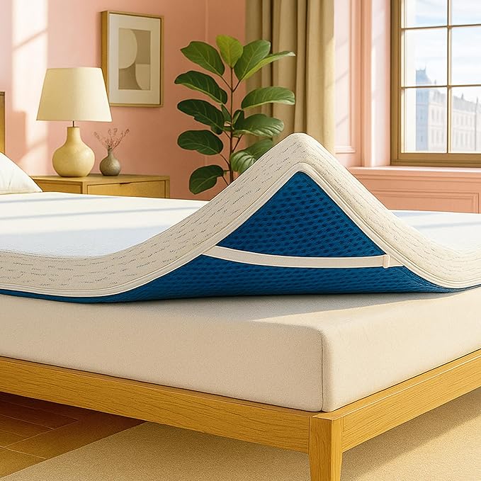 ViscoSoft 4 Inch Memory Foam Mattress Topper King - Select High Density Ventilated Mattress Pad - Premium Removable Rayon Cover