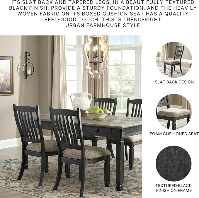 Signature Design by Ashley Tyler Creek 19.25" Dining Room Upholstered Chair, 2 Count, Antique Black