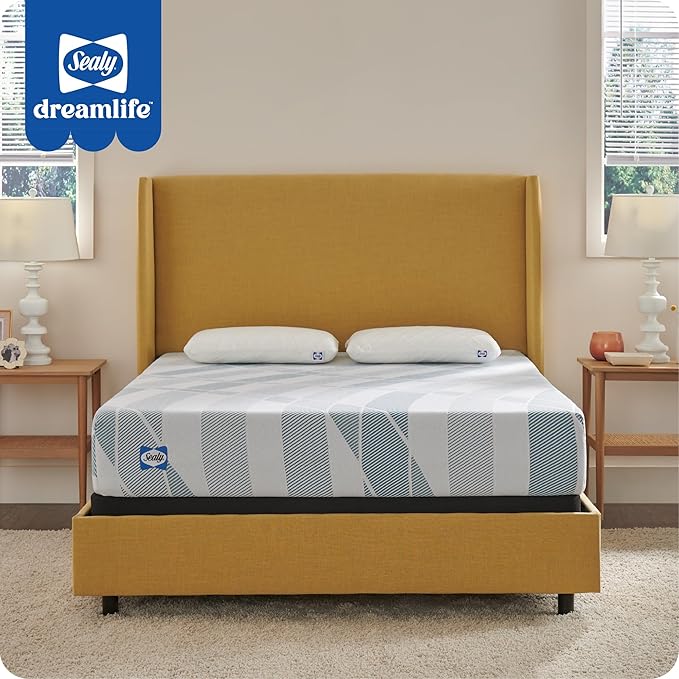 Sealy Dreamlife 10” Hybrid Mattress-in-a-Box, California King, SealyComfort Gel Memory Foam, SealyResponsive Encased Coils, Surface-Guard Technology