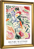 Wieco Art Framed Wall Art Woman Beside the Water 1905 by Henri Mattise Abstract Colorful Art Matisse Posters Canvas Prints for Wall and Home Office Decorations Bronze Gold Frame