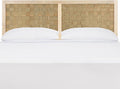 SAFAVIEH Home Collection Halvor Rattan King Size Headboard White Wash Frame & Natural Brown