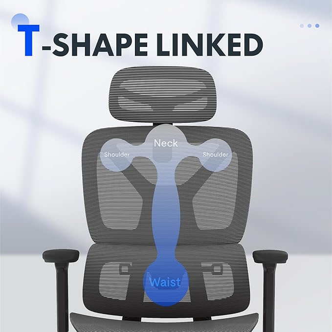 FLEXISPOT ErgoX Premium Ergonomic Office Chair with Footrest- Adjustable 3D Armrests, Dynamic Lumbar Support, Recline & Tilt Function, Mesh Seat, for Home & Office Use,Dark Grey