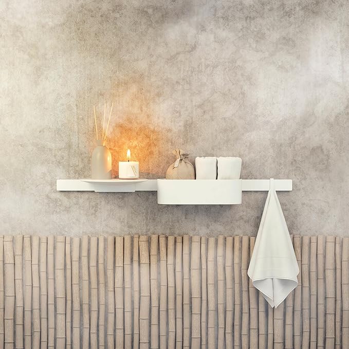 hansgrohe WallStoris 4-inch Modern Storage Basket- Deep in Matte White, 27912700