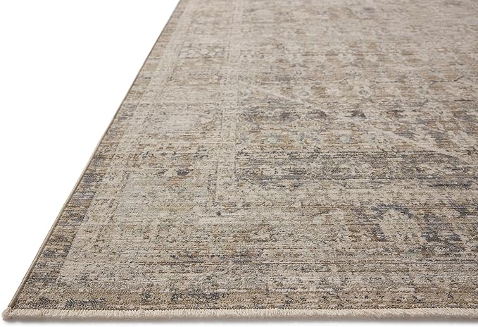 Loloi Chris Loves Julia Ida Collection IDA-06 Slate/Natural 5'-3" x 7'-6", .19" Pile Height, Area Rug