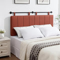 UEV King Headboard Only, Wall Mounted Hanging Upholstered Bed Head Board, Modern Vertical Channel Design of Fine Linen, Elegant Orange Fluted Headboard for Bedroom (Orange, King Size)