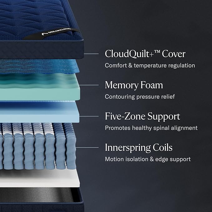 DreamCloud Ultra 15" Queen Mattress - Luxury Hybrid Gel Memory Foam - 365 Night Trial - Fiberglass Free - Forever Warranty - Mattress in a Box - CertiPUR-US® Certified