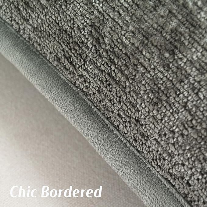 FUTEI Grey Chenille Throw Pillow Covers 18x18 Inch Set of 2,Soft Cozy Bound Edge Design Cushion Case,Home Decor for Couch Bed Living Room