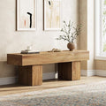 Tribesigns 55” Entryway Bench, Farmhouse Wood End of Bed Bench, Long Indoor Bench for Entryway, Hallway, Living Room