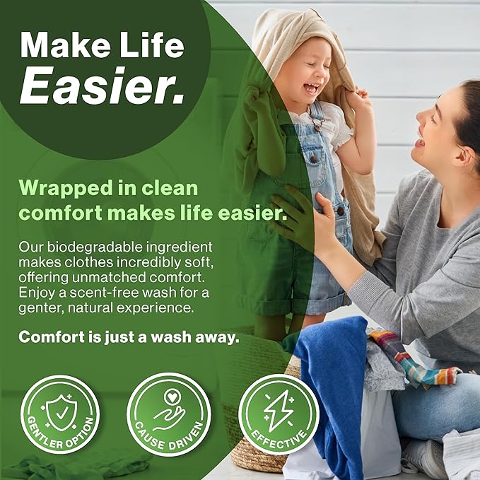Happy Elephant Laundry Detergent Sheets, Fragrance Free, Natural Biodegradable Laundry Sheets, Plant Based, Tough on Stains, Gentle on Skin, Compatible with HE & Any Washing Machine, 6 Sheet, 3 Pack