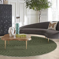 RUGGABLE x Jonathan Adler Machine Washable Area Rug – Labyrinth Fern Green 6 ft Round, Stain-Resistant, Non-Slip – Medium Rugs for Living Room, Bedroom, Hallway, Entryway & Office–with Standard Pad
