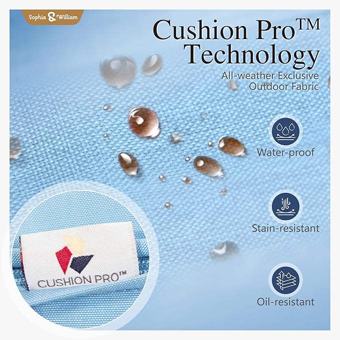 Sophia & William 2 Pieces Patio Furniture Sets Metal Sofa Chairs Patio Cushion Armchairs Swivel Sofa Chairs with Removable Cover for Garden Backyard Poolside Blue