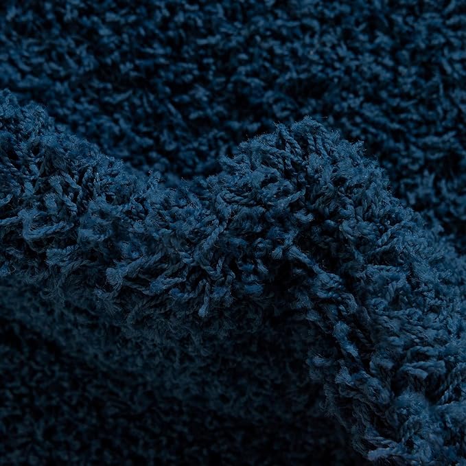 Unique Loom Solid Shag Collection Area Rug (2' 6" x 19' 8" Runner, Sapphire Blue/ Navy Blue)