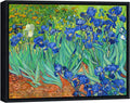 Wieco Art Framed Wall Art Canvas Prints Irises By Van Gogh Famous Flowers Oil Paintings Reproduction Modern Giclee Canvas Prints Artwork Pictures on Canvas Wall Art for Wall Decor Black Frame