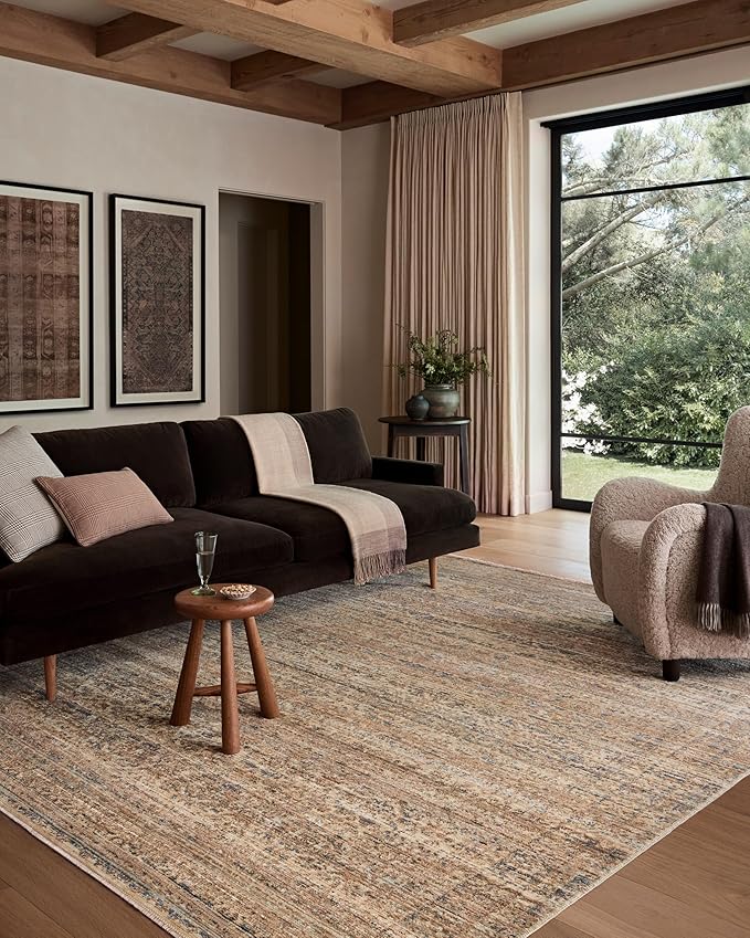 Loloi Amber Lewis Molly Collection MOL-01 Natural/Denim 2'-7" x 10'-0" Low Pile Runner Rug