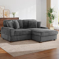 Cloud Sectional Couch with L-Shape Chaise, Modern Modular Sofa with Deep Seat, Upholstered Couches for Living Room Bedroom, Grey