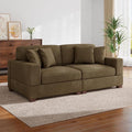 Modular Sectional Couches for Living Room, 82.6" Modern Loveseat 2-Seater Sofa Couch, Upholstered Couches for Living Room Bedroom, Camel