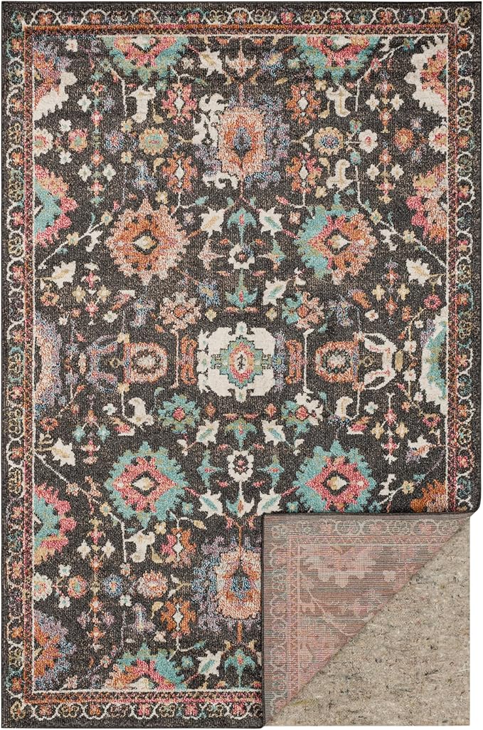 Mohawk Home 2' 2" x 10' Non Slip Grip Rug Pad 1/4" Thick Dual Surface Felt Cushion + Rubber Gripper - Safe for All Floors