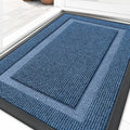 OLANLY Front Door Mat Indoor Outdoor Entrance, Waterproof All-Season, All-Weather Doormat, Sturdy Natural Rubber, Fade Resistant, Low Profile, Easy Clean Patio Porch Entryway Mat, 59x34, Light Blue