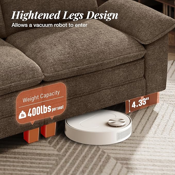53.5" Cloud Modular Sectional Single Sofa, Deep Seat Armchair with Plush Chenille & Removable Arms for Living Room, Taupe