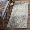 SAFAVIEH Evoke Collection 2'2" x 7' Grey/Ivory EVK256D Oriental Distressed Non-Shedding Living Room Entryway Foyer Hallway Bedroom Runner Rug