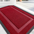 OLANLY Front Door Mat Indoor Outdoor Entrance, Waterproof All-Season, All-Weather Doormat, Sturdy Natural Rubber, Fade Resistant, Low Profile, Easy Clean Patio Porch Entryway Mat, 59x20, Wine Red