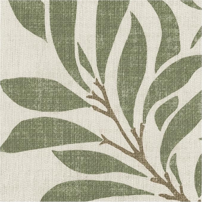 RUGGABLE x Morris & Co Machine Washable Runner Rug – Pure Willow Boughs Green 2.5x7, Stain-Resistant, Non-Slip – Washable Rug for Hallway, Entryway, Living Room & Kitchen–with Standard Pad