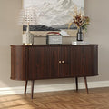 Furniouse 54.4''W Buffet Cabinet with Storage Fluted Sideboard Cabinet with Doors & 4 Shelf Storage for Living Room, Hallway, Kitchen, Mahogany